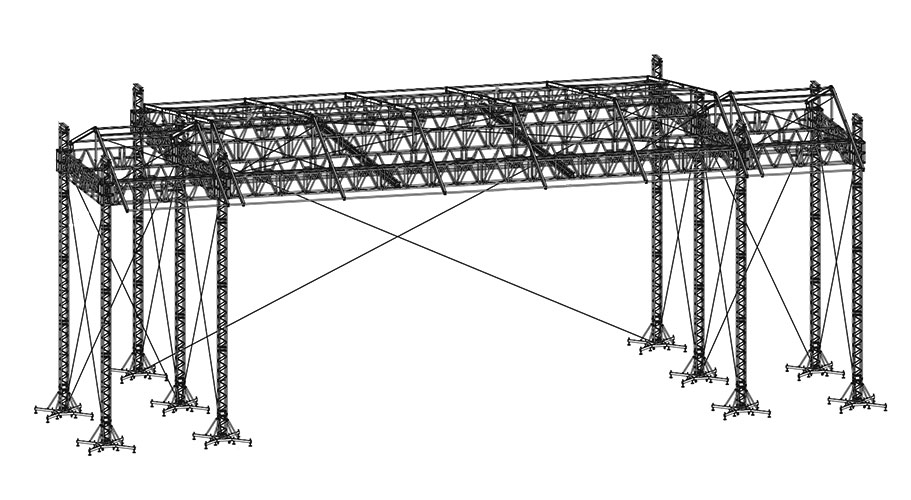 Аренда двускатной крыши (граунда) 25х15 м Prolyte